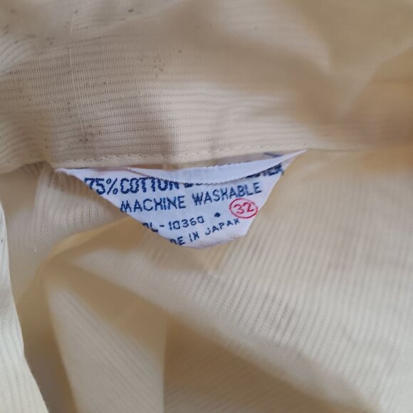 Small 32 True Vintage Blouse Japan Button-Up Long Sleeve Mod Puppy Collar 1970's - Picture 3 of 8